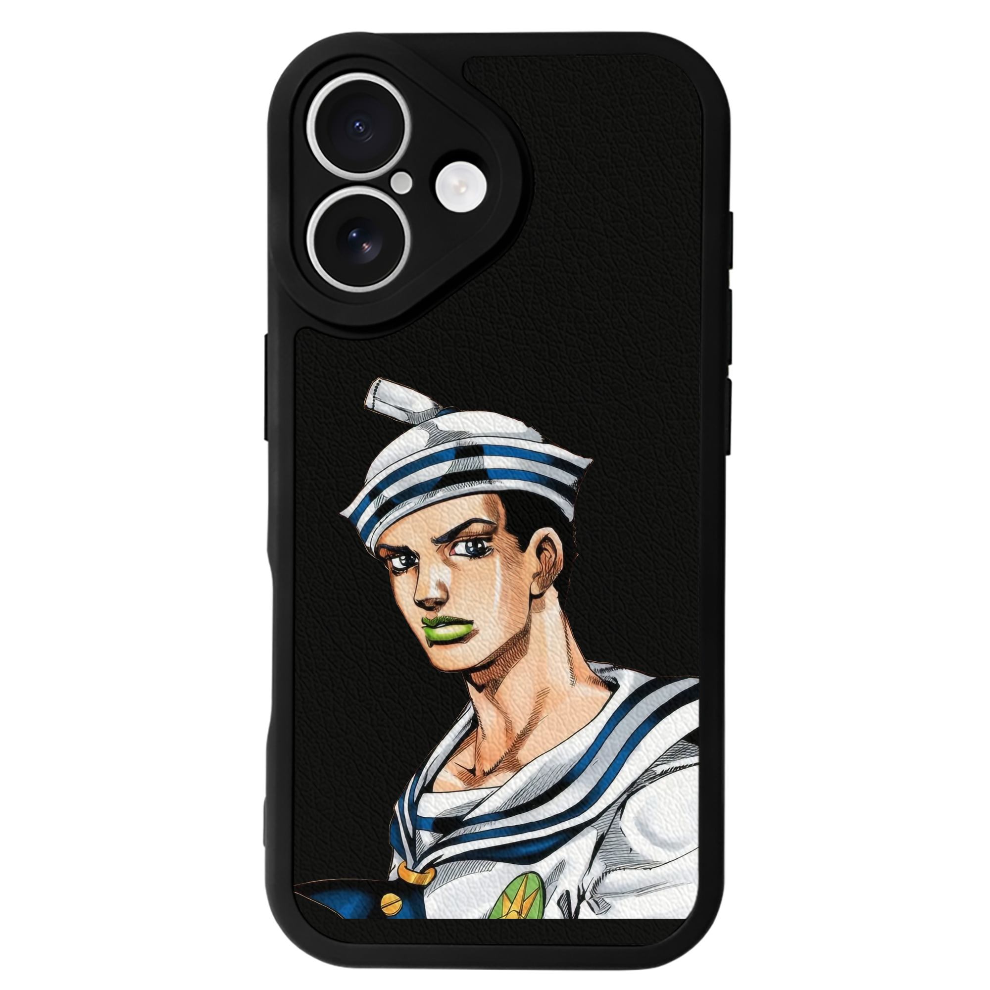 （画像用） ジョジョの奇妙な冒険 東方定助 JoJo's Bizarre Adventure Higashikata Josuke 【iPhone 16シリーズ対応】シリコンスマホケース（レザー調） 材質：シリコン